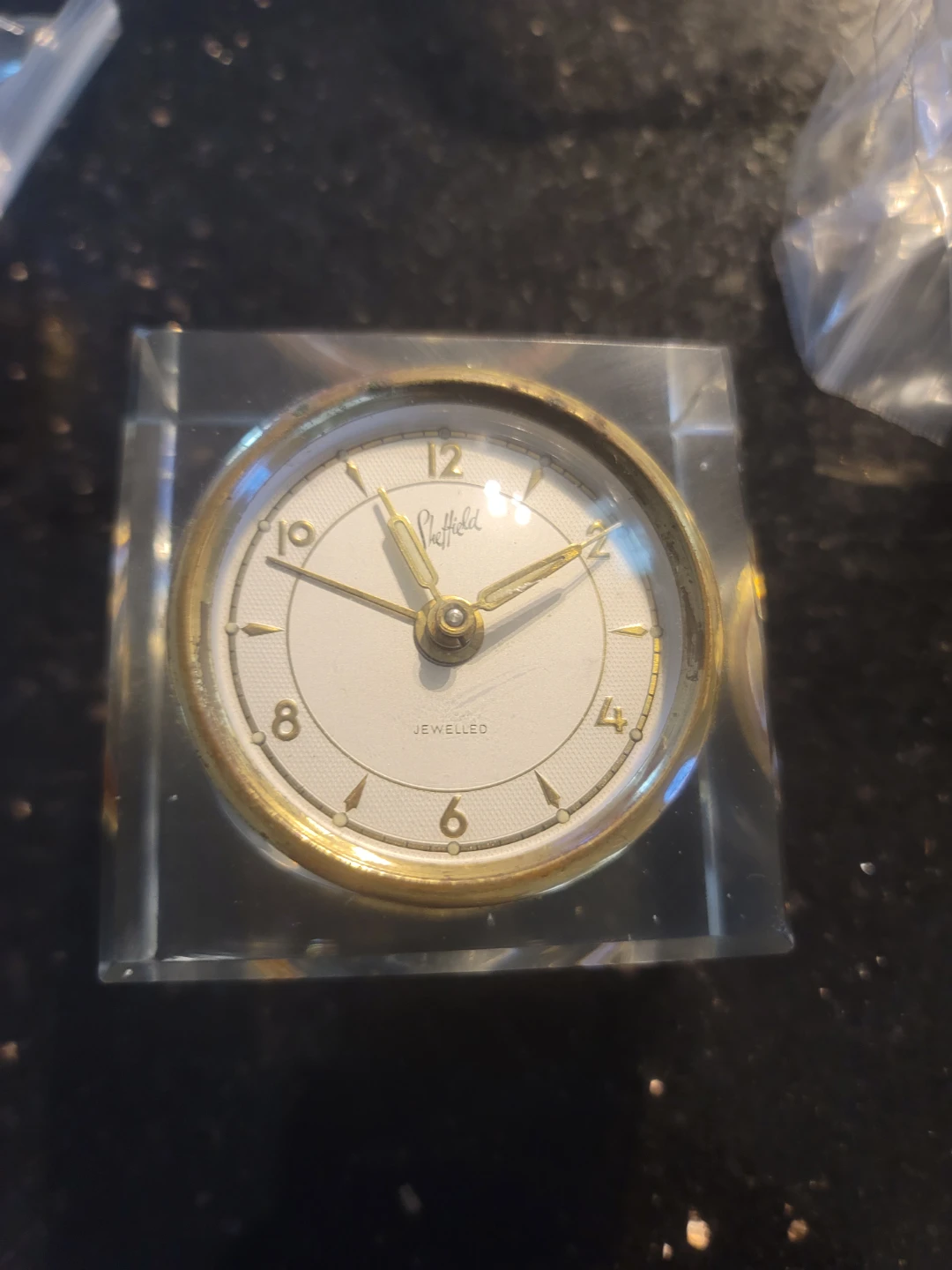 Sheffield Crystal Cube Small Desk Clock - photo 3