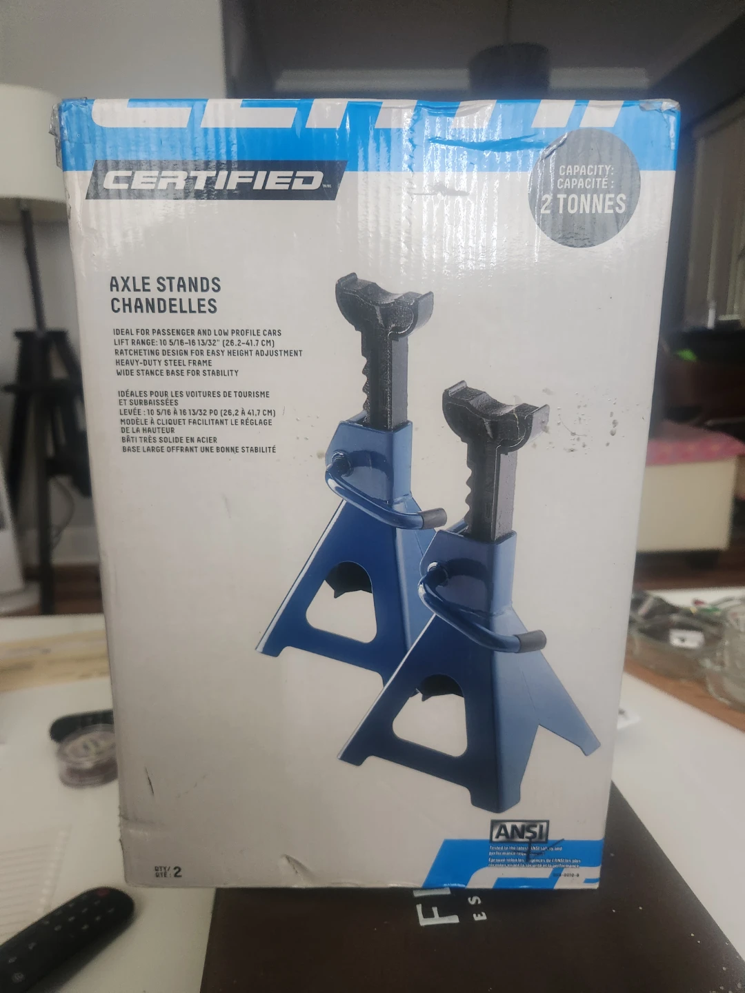 Certified Heavy-Duty Steel Jack and Axle Stands, Pair, 2-Ton
