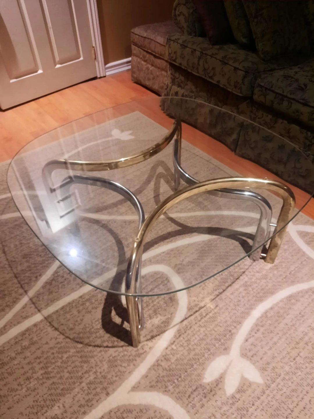Glass and Chrome Coffee Table with matching end tables