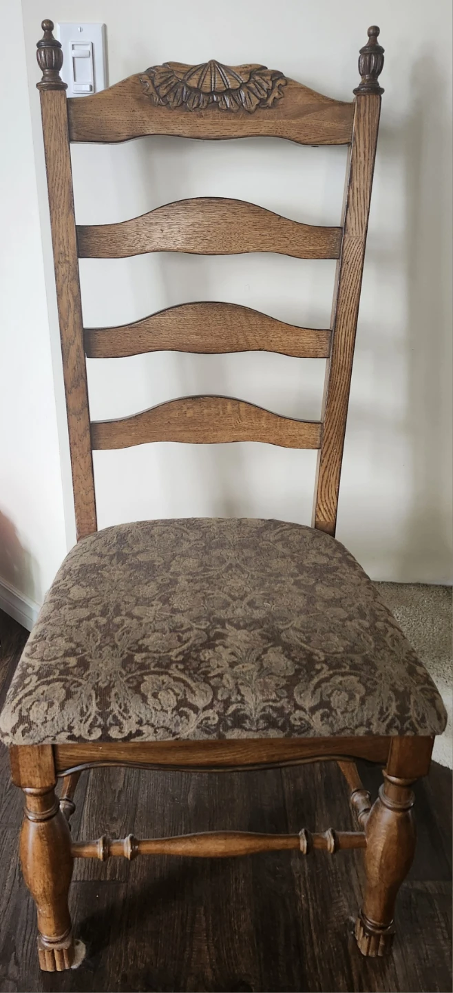 Wooden Dining Chair with Upholstered Seat - photo 2