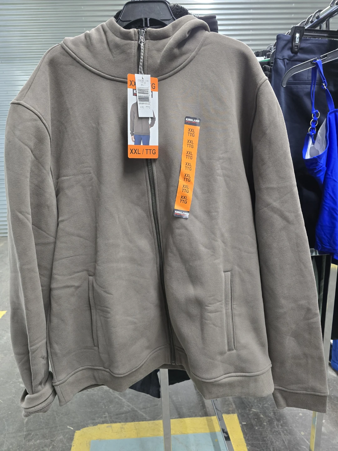 Kirkland Signature Men's Full Zip Hoodie XXL/TTG Brown