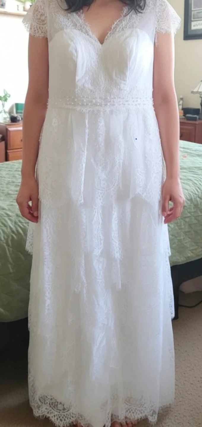 Lace Wedding Dress Size Small - photo 3
