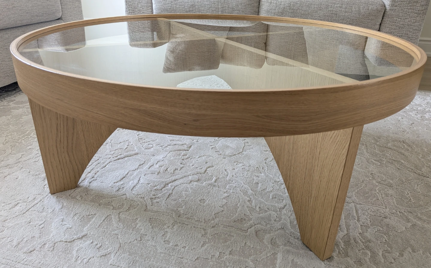 IKEA Oak Veneer Glass Coffee Table - Stockholm - photo 2