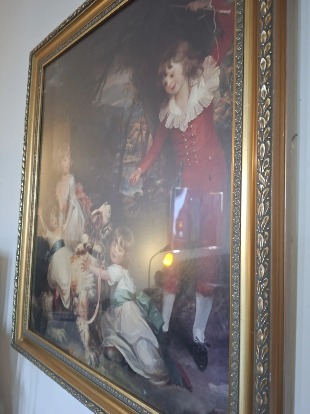 Framed Painting of Children with Dog - photo 4