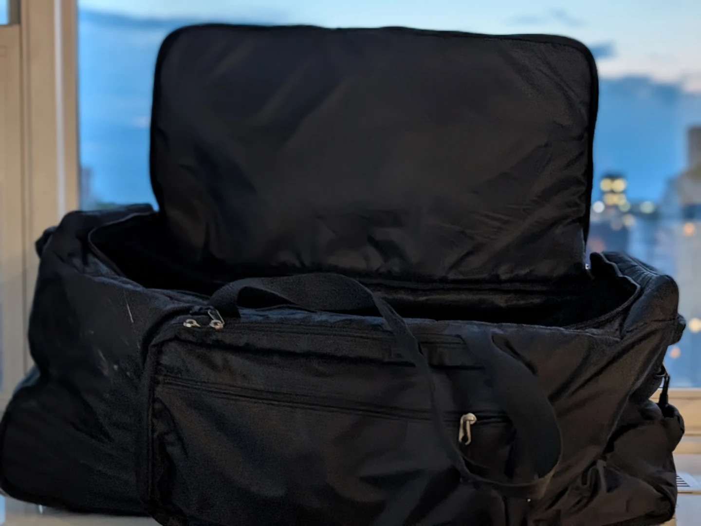 Black XL Rolling Duffel Bag