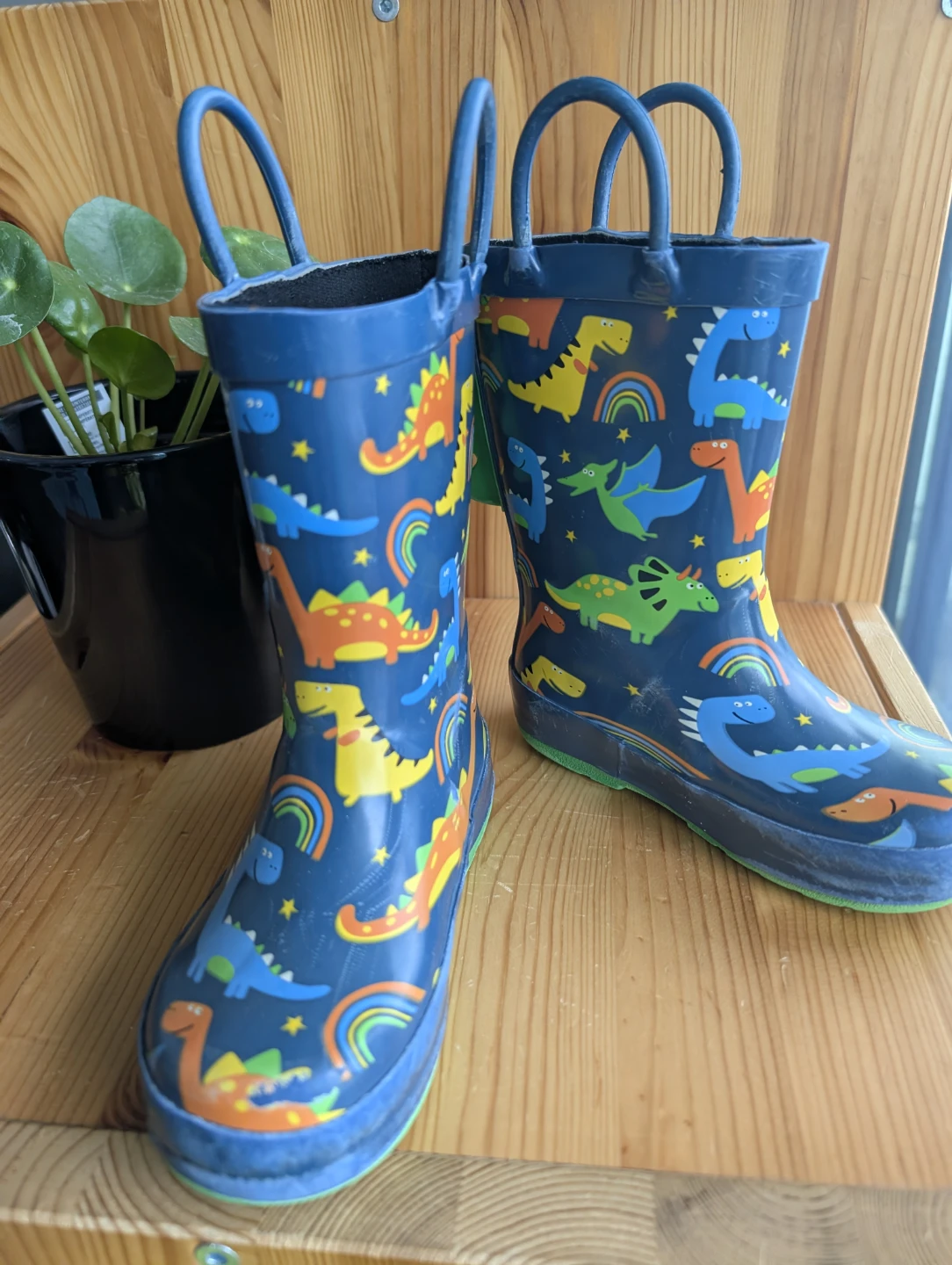 George Kids Dinosaur Rain Boots Size 7
