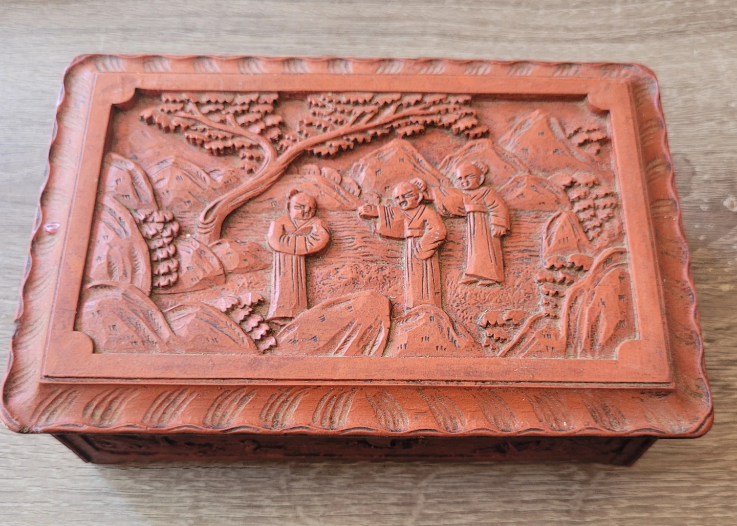 Vintage Carved Lacquer Box