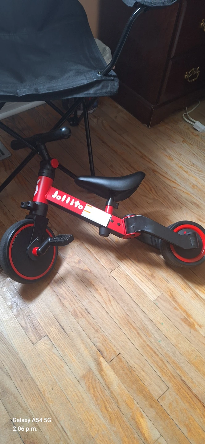 Jollito Red Kids Balance Bike/Tricycle