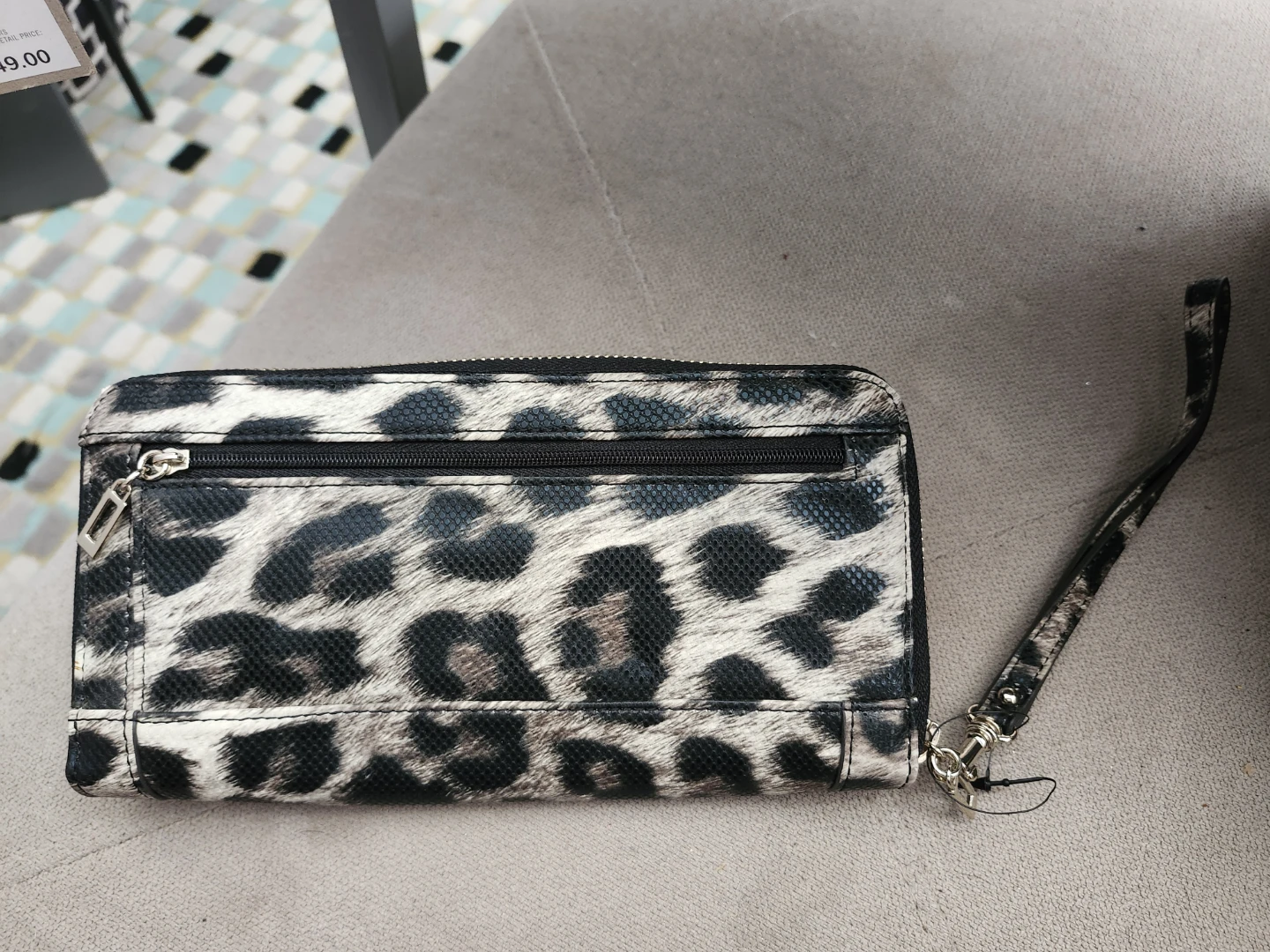 Guess Cheetah Print Zip Around Wallet