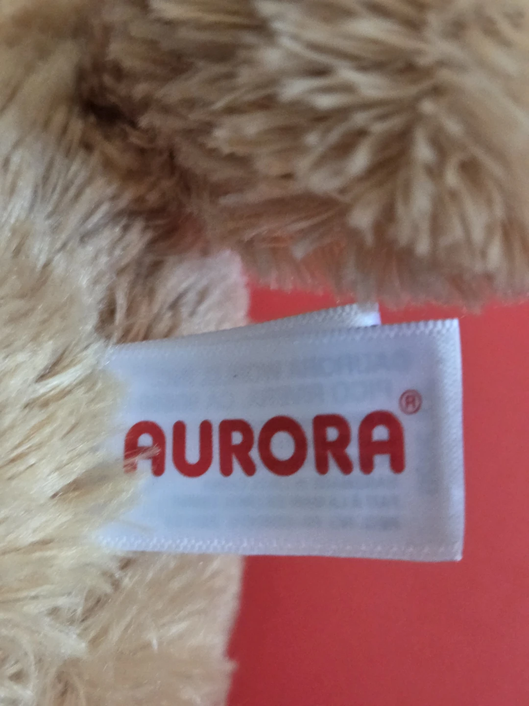 Aurora Plush Teddy Bear - Light Brown with Red Ribbon Bow - photo 5