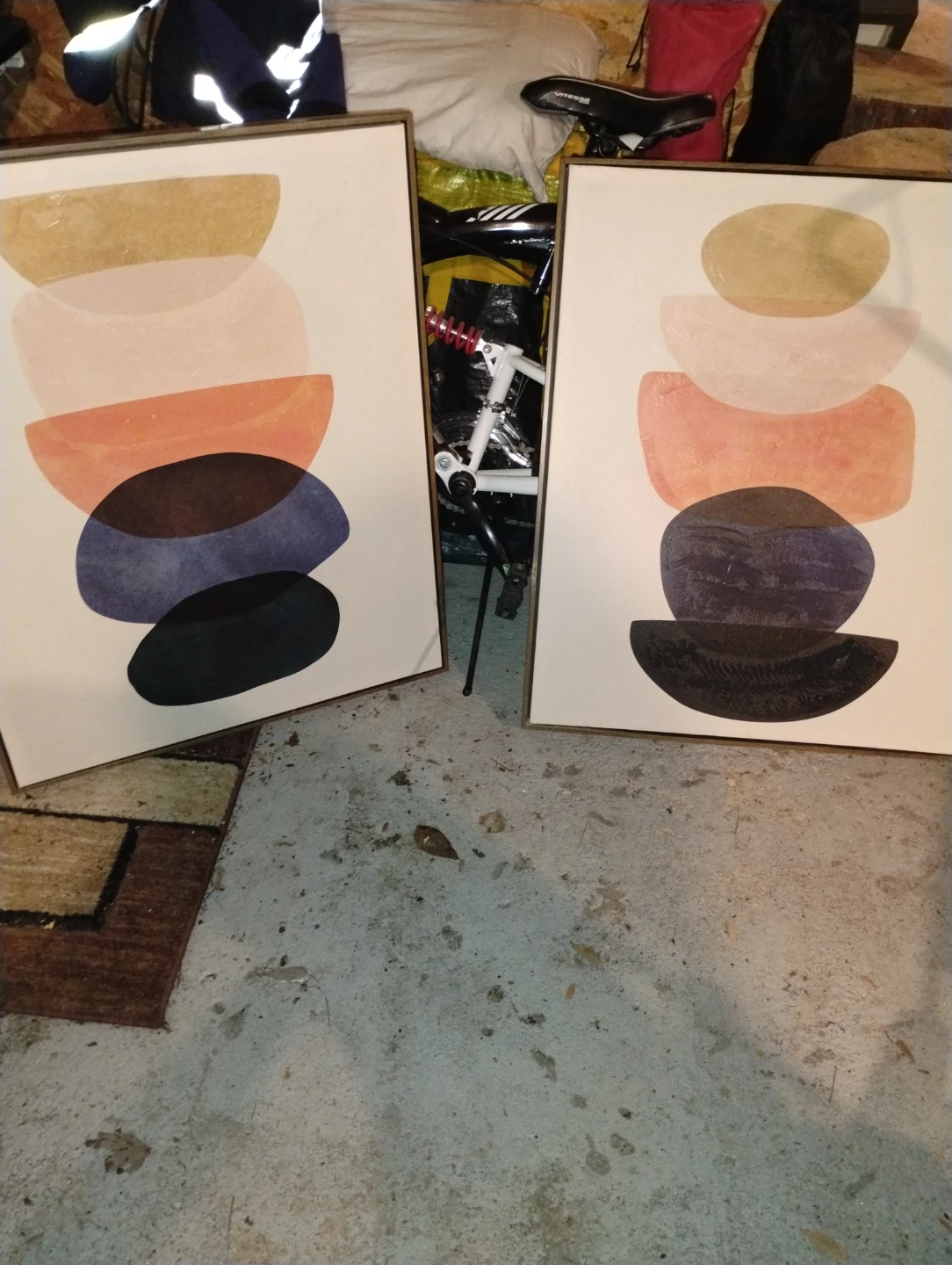 Set of 2 Abstract Mid-Century Modern Wall Art Prints