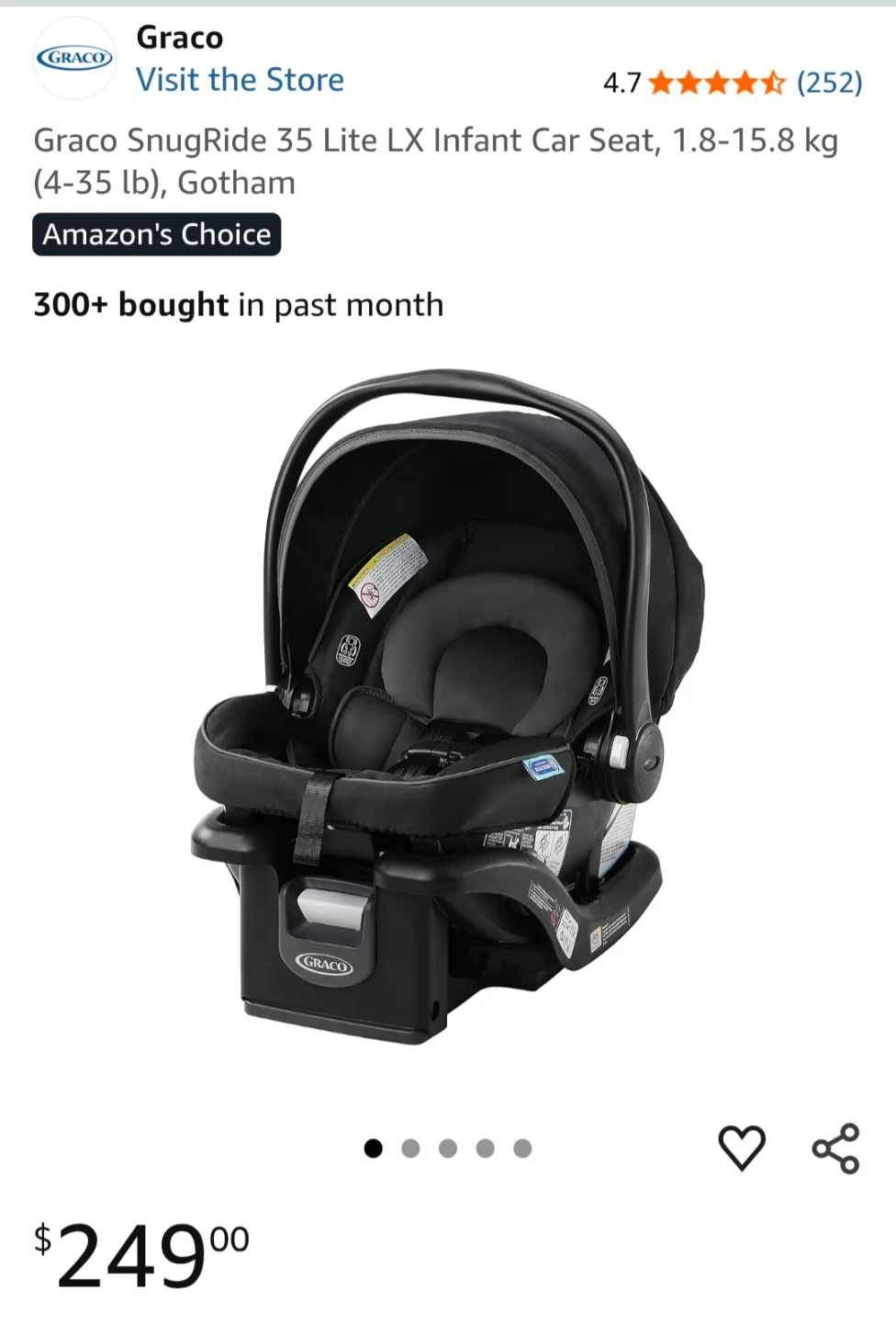 2 Graco SnugRide 35 Lite LX Infant Car Seat