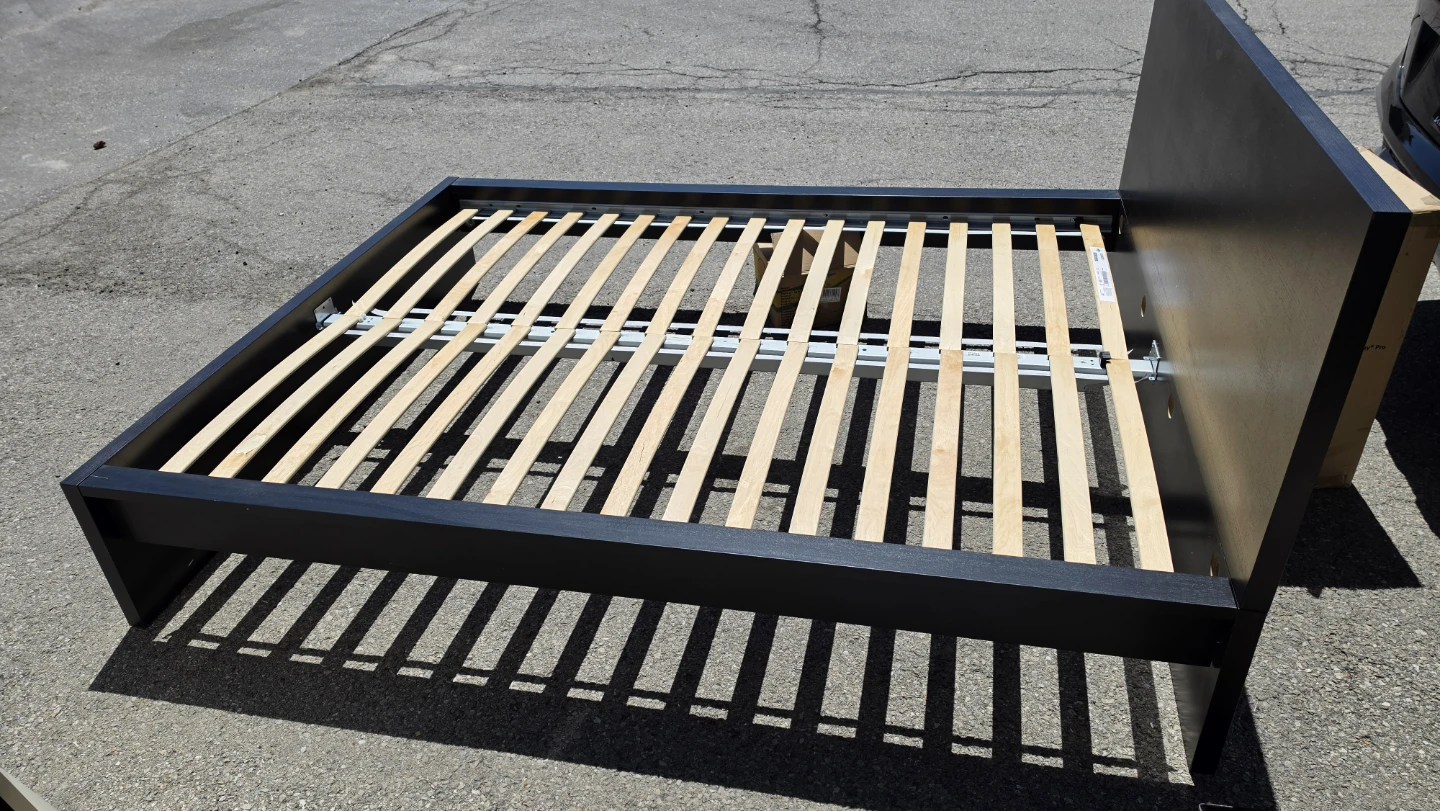 Ikea malm Black Queen Bed Frame with Slats - photo 2