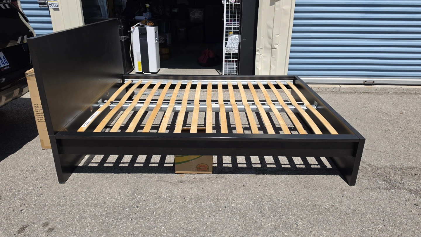 Ikea malm Black Queen Bed Frame with Slats - photo 3