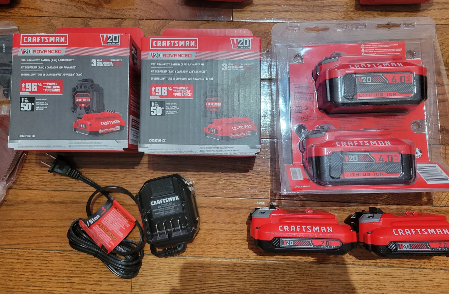 NEW!! CRAFTSMAN V20 Cordless Tool Set with Bag & 6 Batteries - photo 3