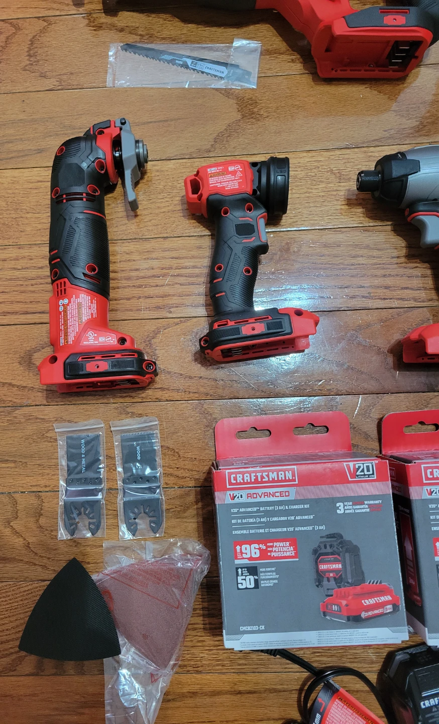NEW!! CRAFTSMAN V20 Cordless Tool Set with Bag & 6 Batteries - photo 4