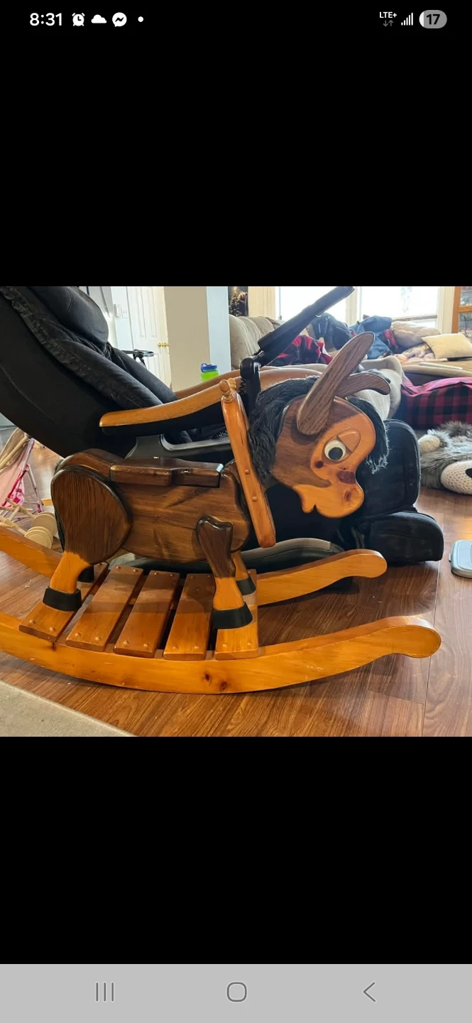 Wooden Rocking Bull Toy