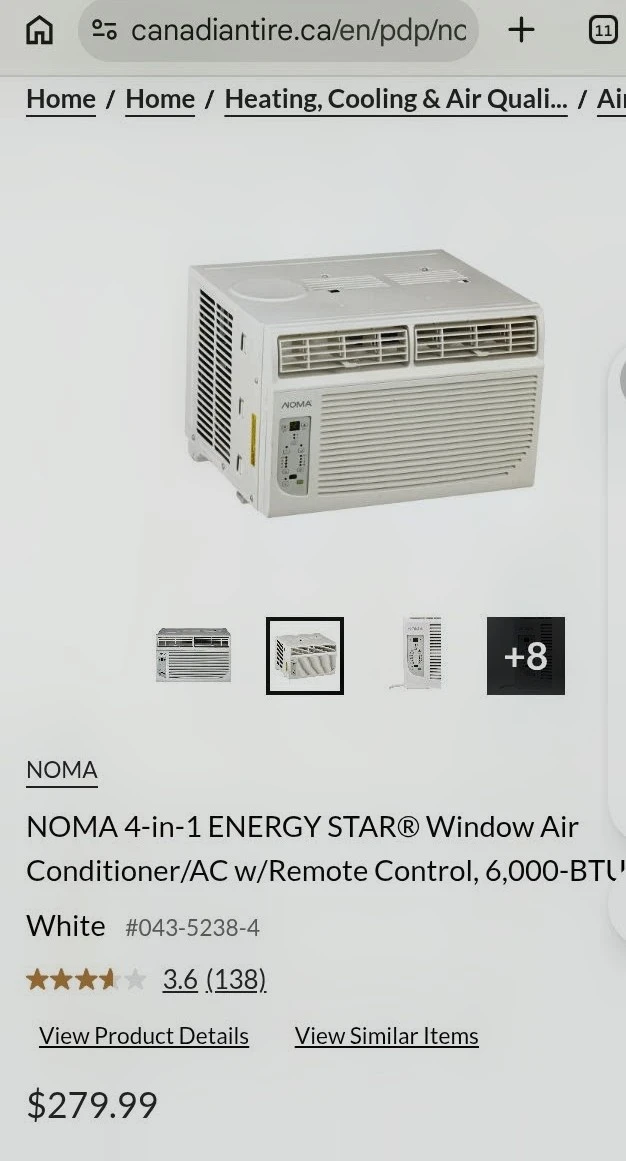 Noma window Air Conditioner model 04352384 - photo 3