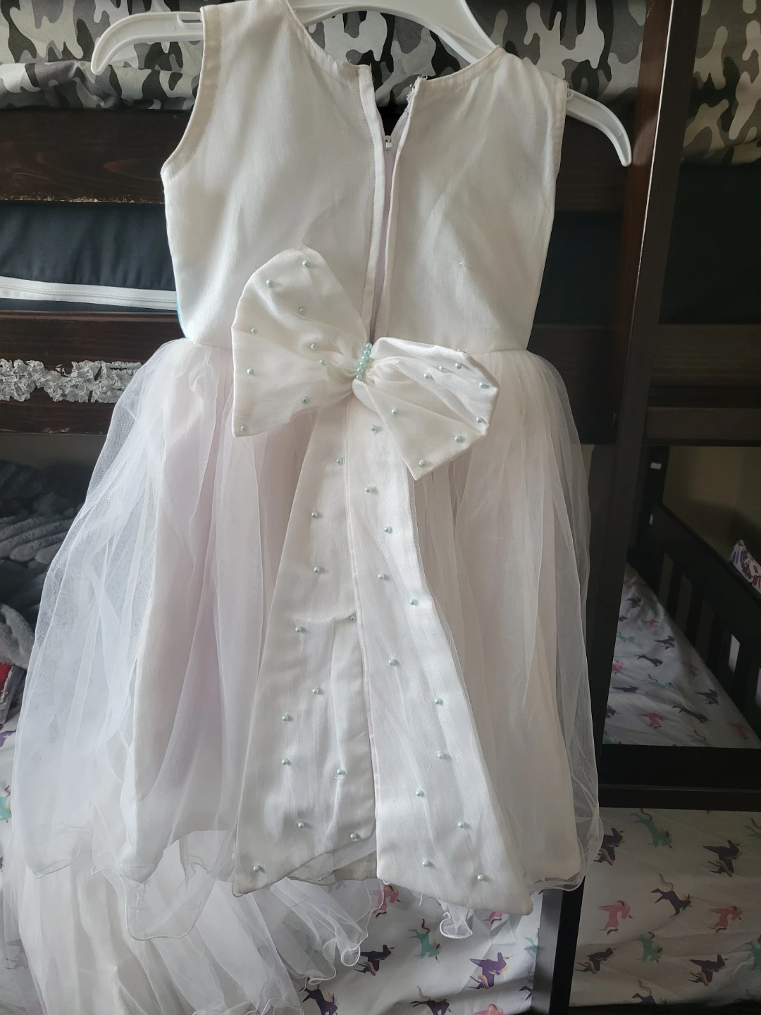 White Dress with Blue Accents - photo 2