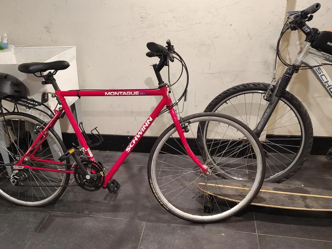 Schwinn Montague Red Hybrid Bike with Helmet