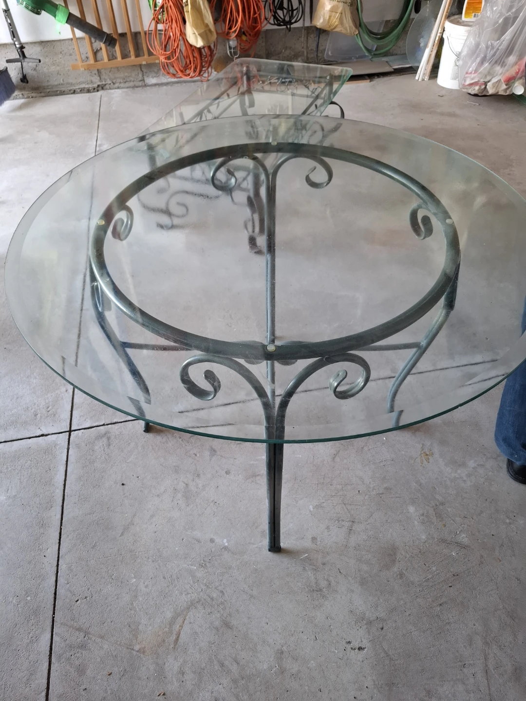Round Glass Top Table with Metal Base - photo 3
