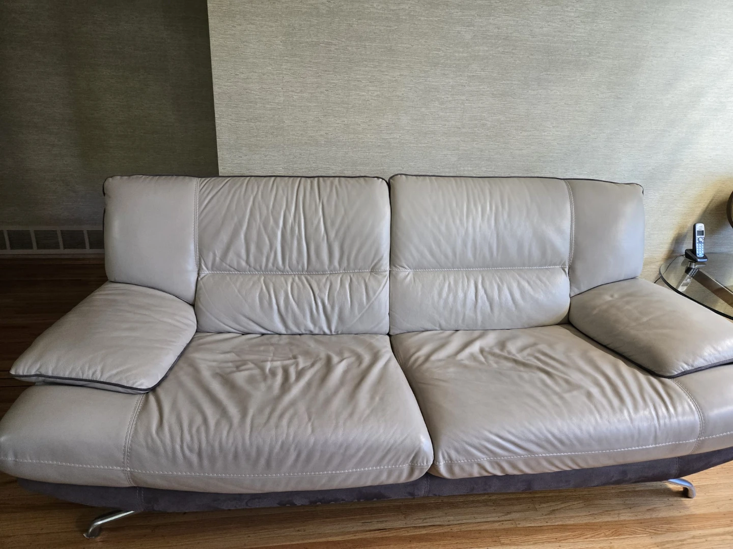 Light Beige Leather Sofa