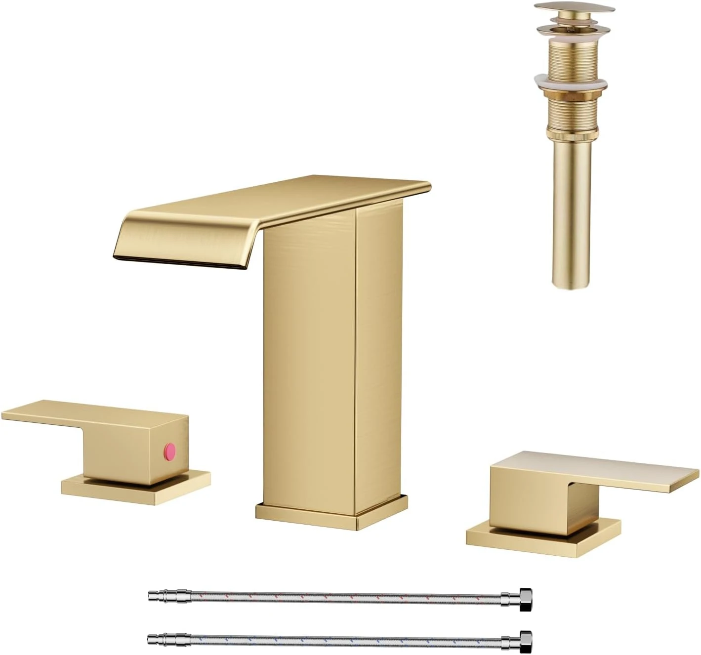 Brushed Waterfall Bathroom Faucet - Gold