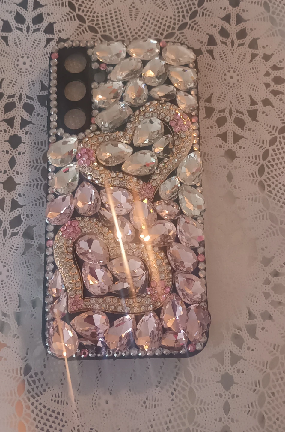 HFICY Samsung Galaxy A25 Case - Pink Love Heart Bling - photo 3