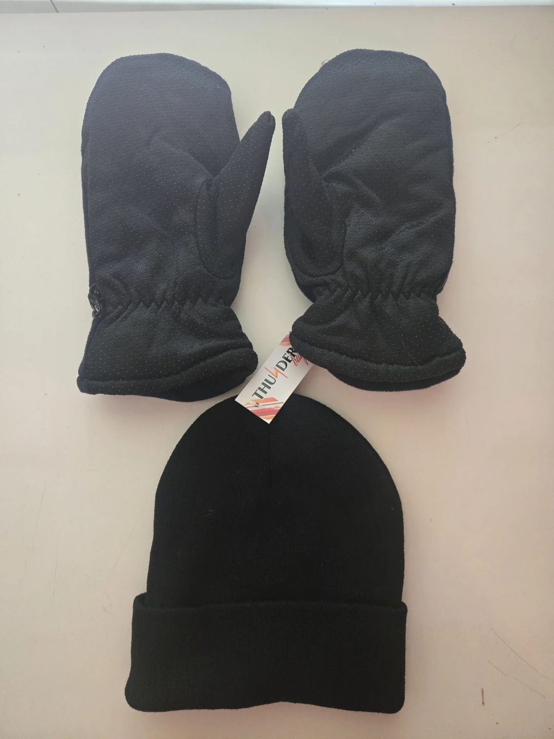 Thunder Fleece Mittens and Beanie Set