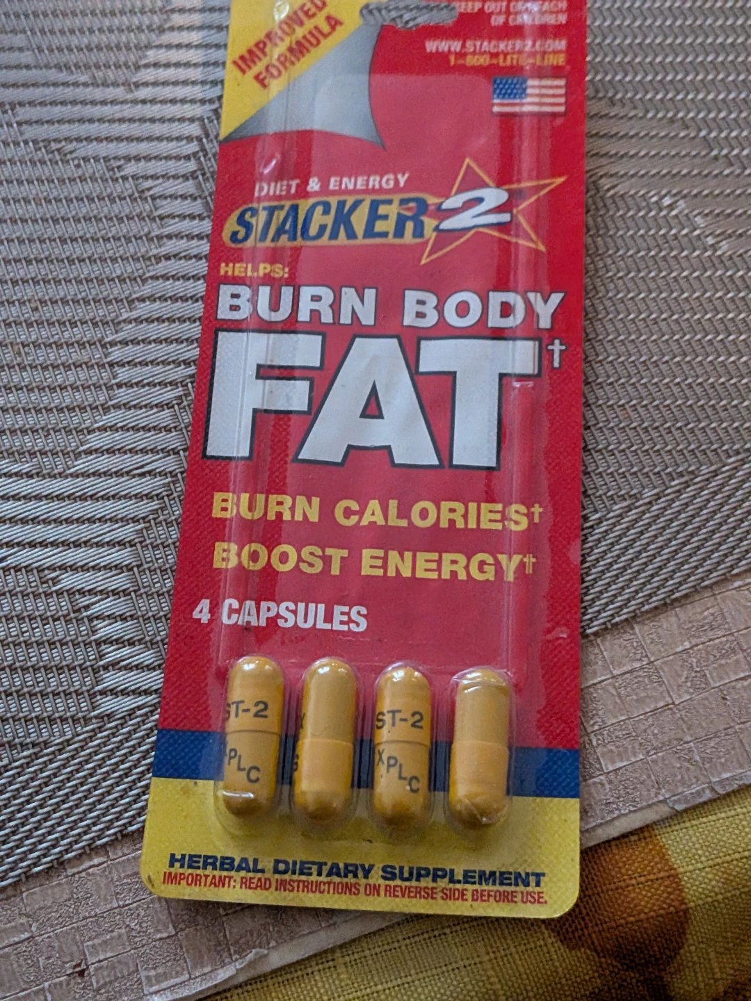 Stacker 2 Burn Body Fat Diet & Energy Supplement - 4 Capsules