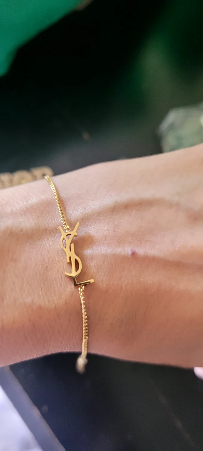 Gold YSL Logo Bracelet