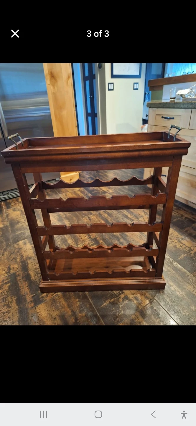 Wooden Wine Rack with Serving Tray