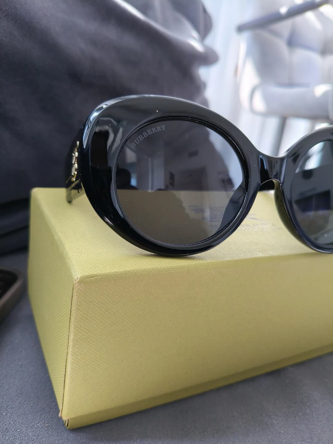 Burberry Black Oval Sunglasses