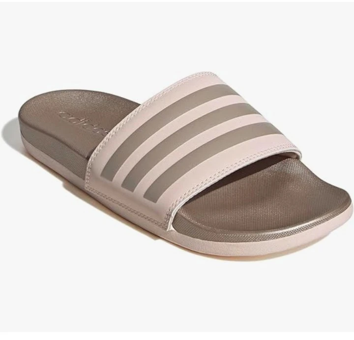 Silver Adidas Comfort Slides