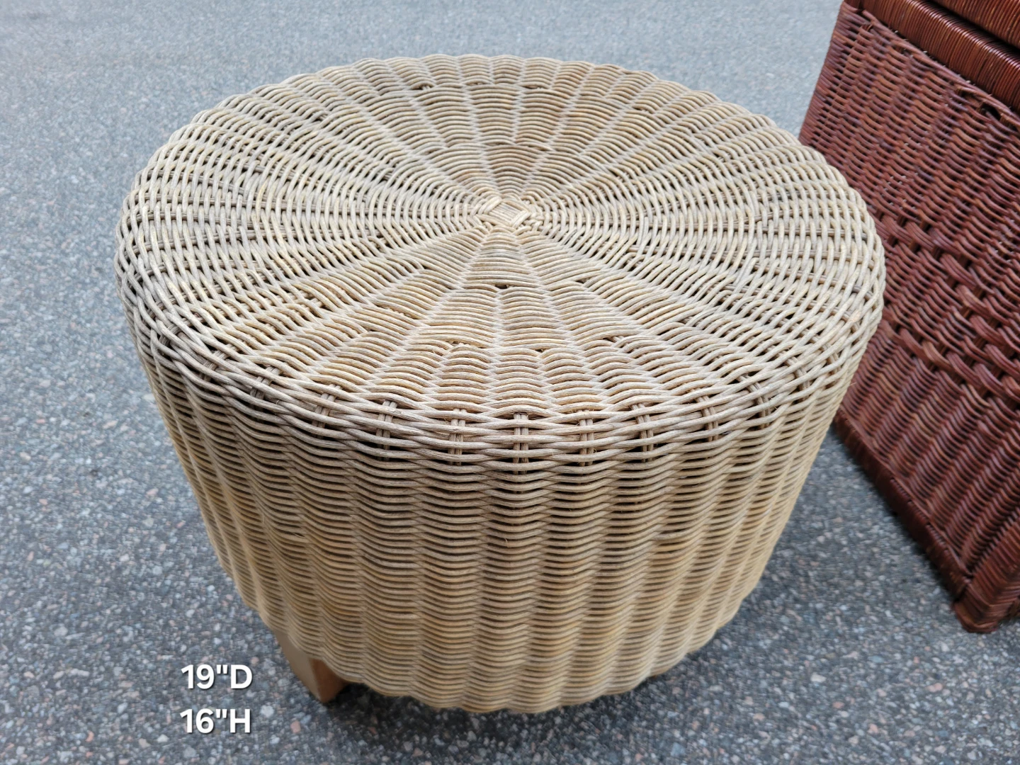 Vintage 90s IKEA Wicker Ottoman / Vintage Wicker Storage Trunk - photo 3