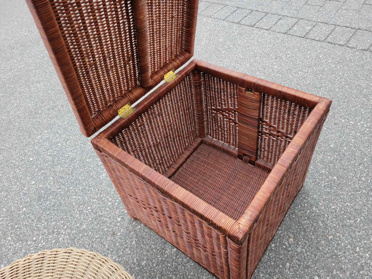 Vintage 90s IKEA Wicker Ottoman / Vintage Wicker Storage Trunk - photo 5