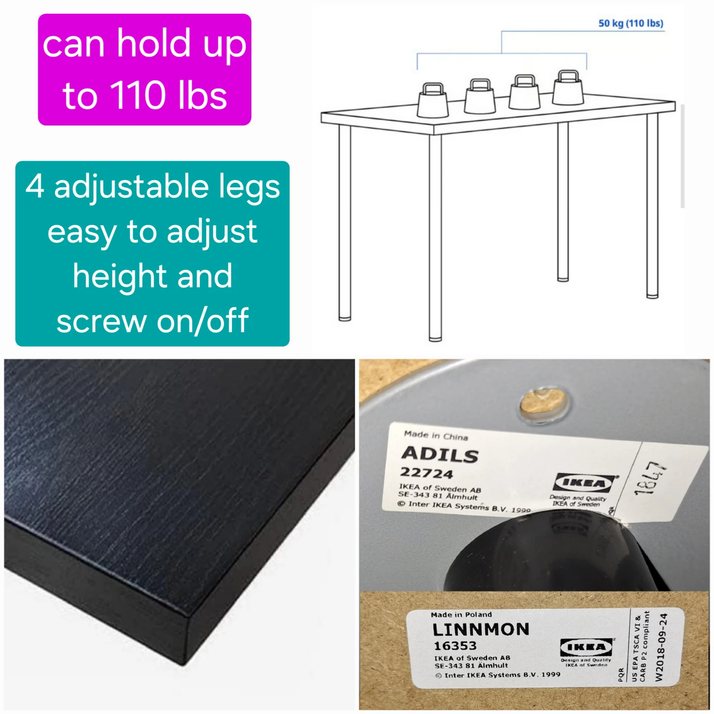 IKEA desk/table - like new - photo 4