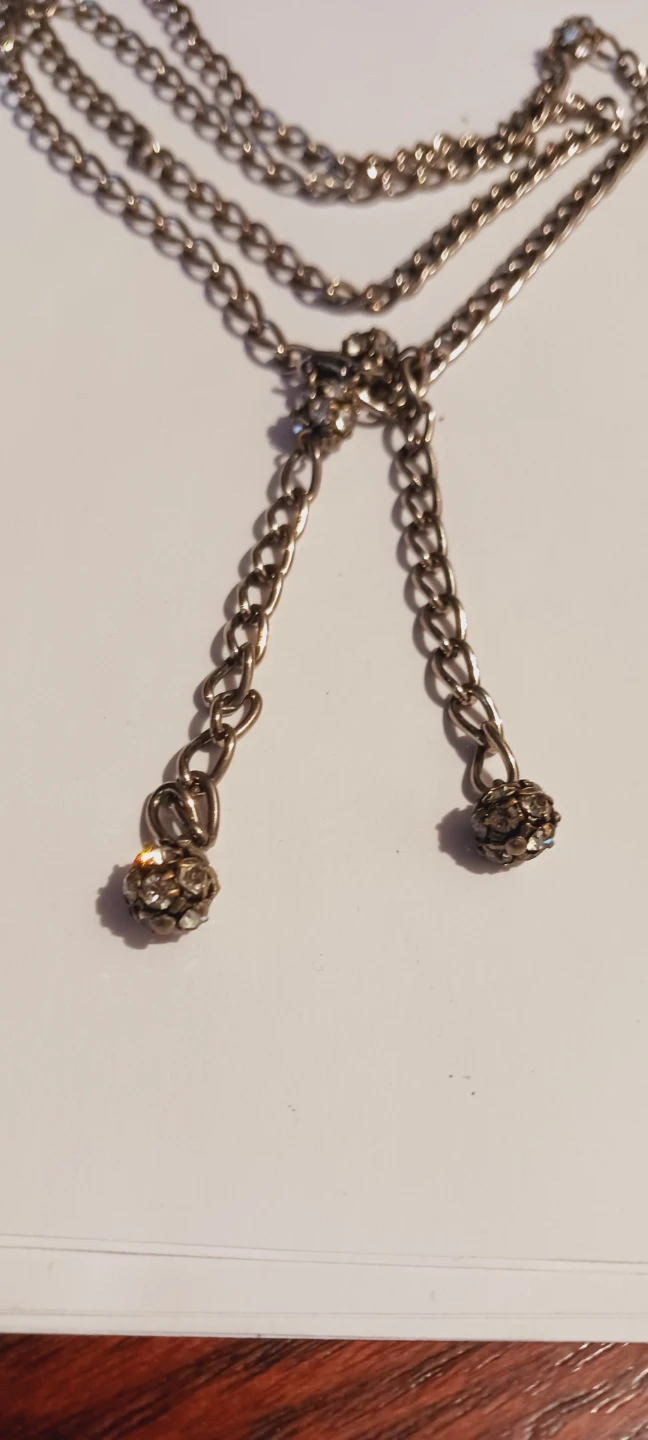 Cute Lariat Chain Necklace with Rhinestone Accents - photo 4