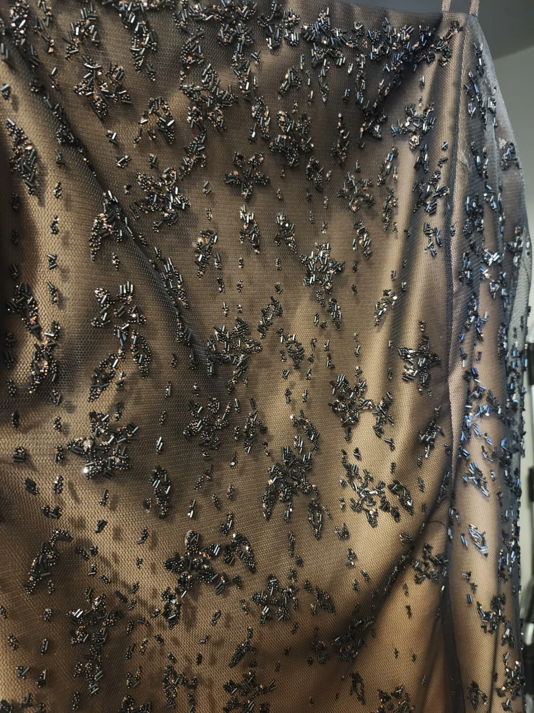 Brown Beaded Spaghetti Strap Formal Dress - photo 4