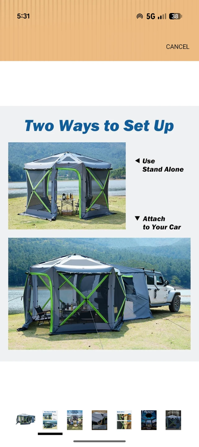 JOYTUTUS Dual-Use Pop up SUV Tents - photo 2