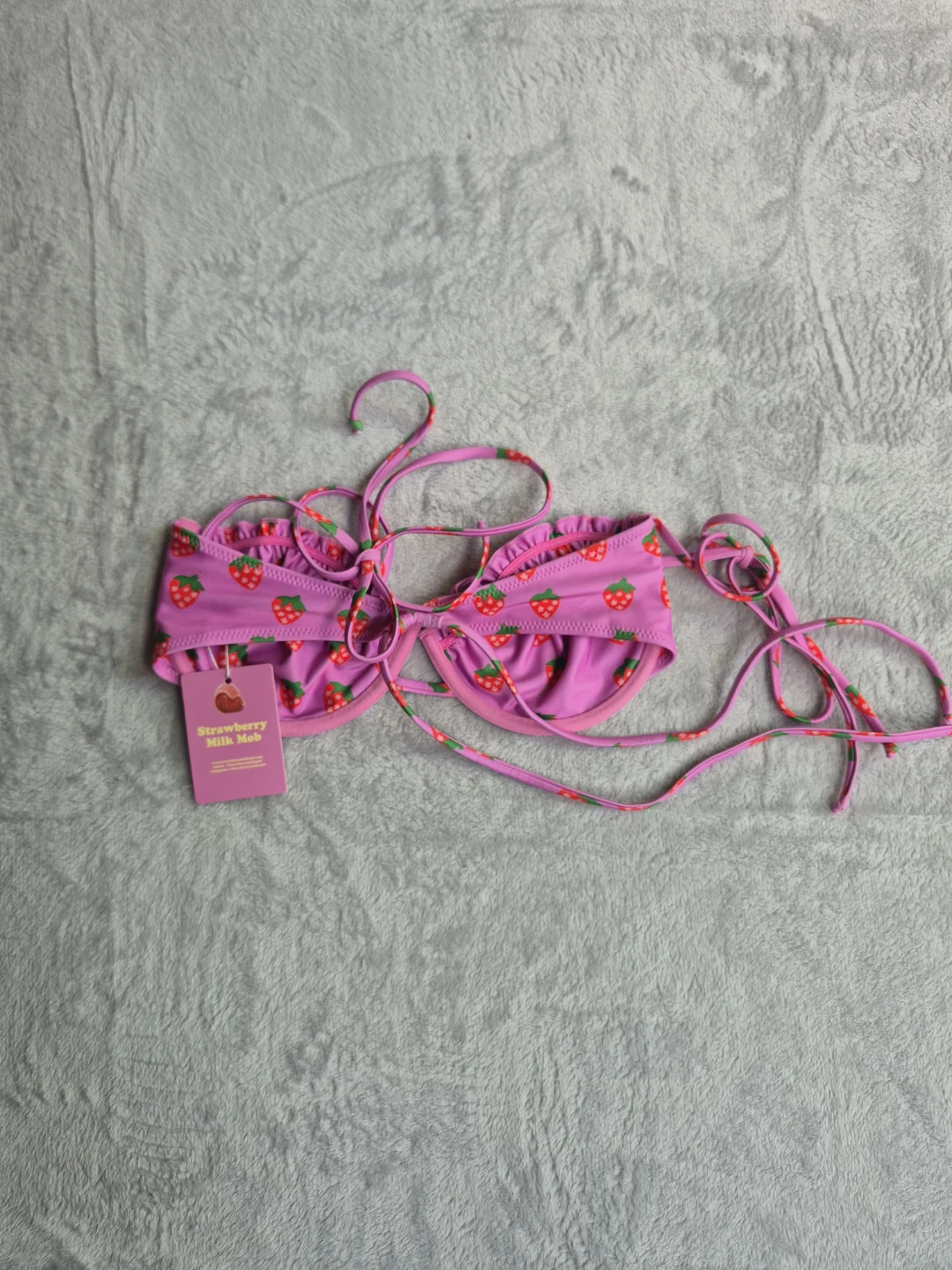 Strawberry Milk Mob Pink Bikini Top - photo 4