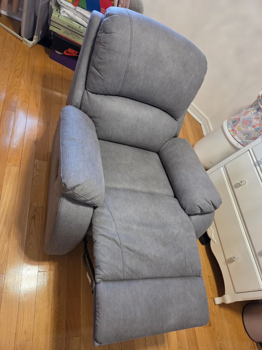 Grey Fabric Recliner Chair