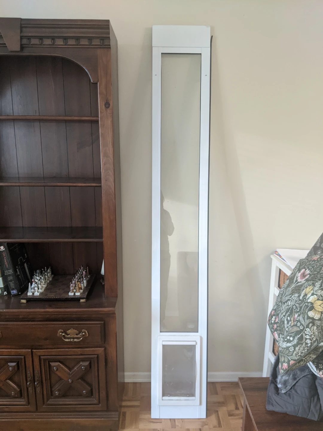 White Pet Door Sliding Window Insert