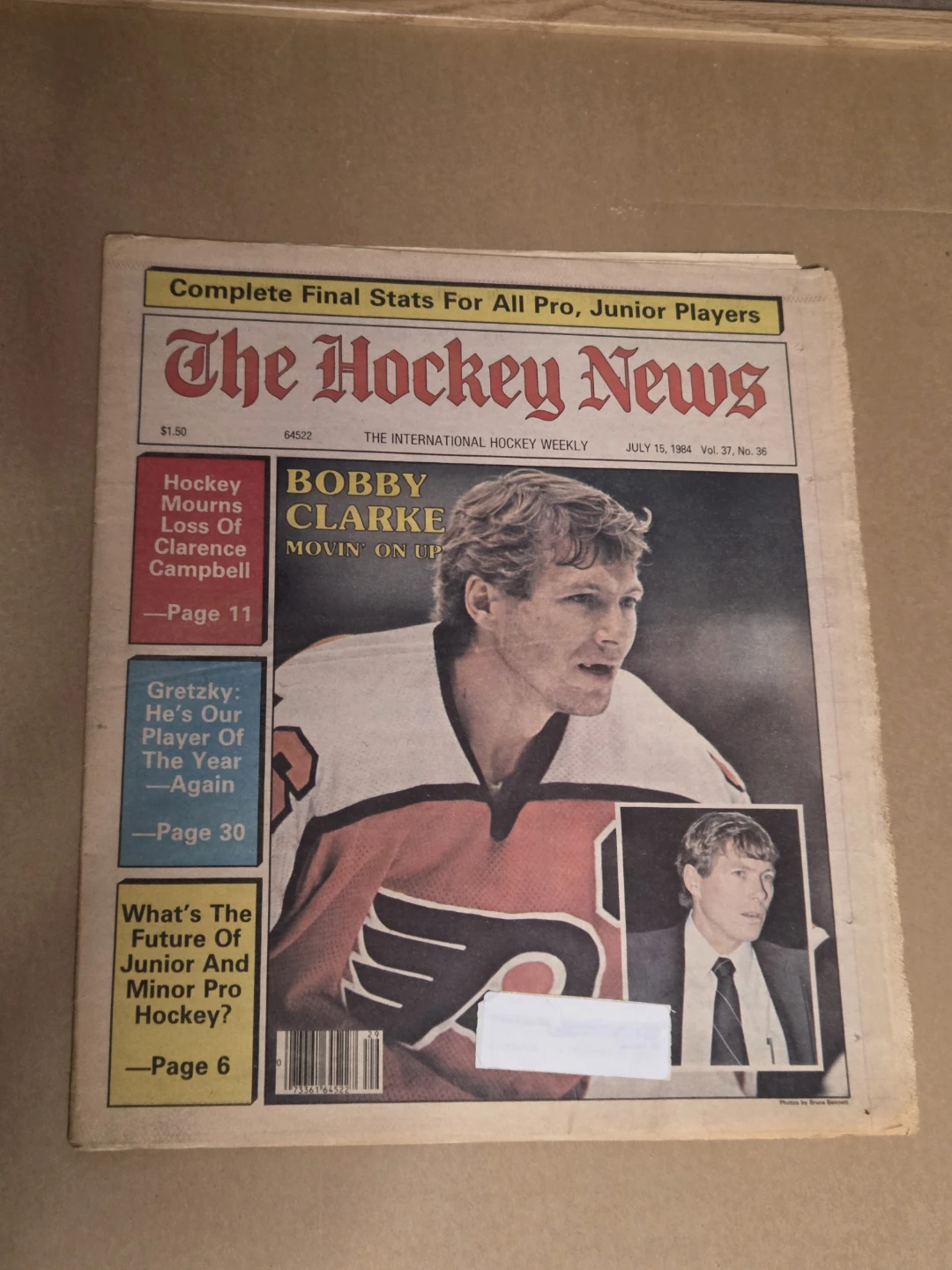 Vintage 1984 The Hockey News Full Newspaper - Bobby Clarke Cover
