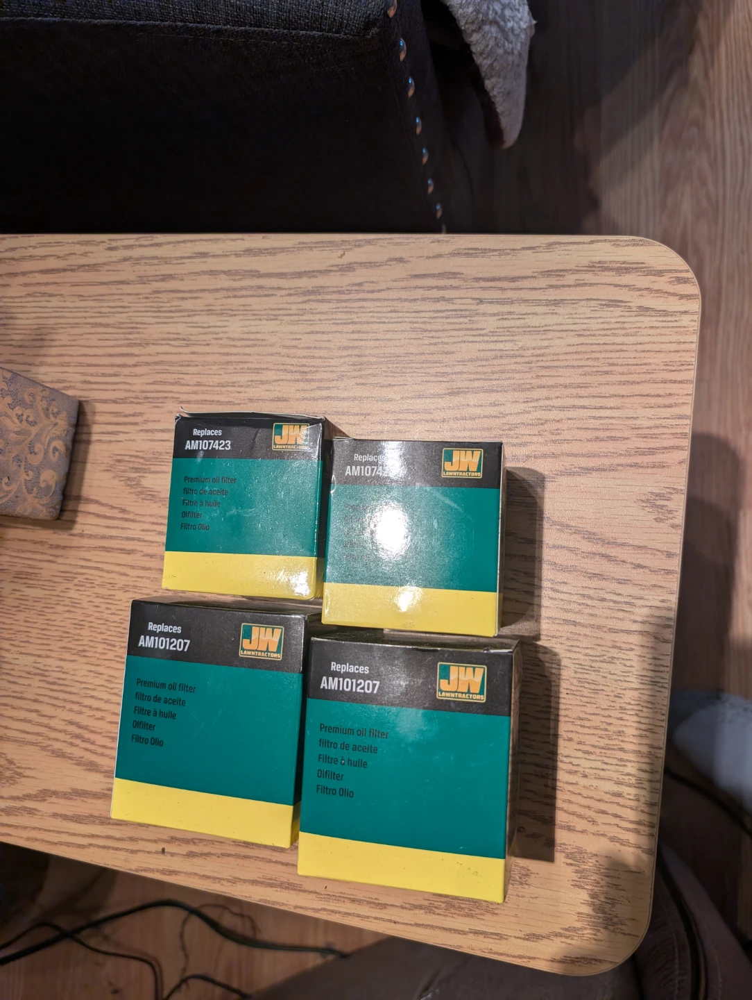 JW Lawn Tractors Oil Filters AM101207 & AM107423