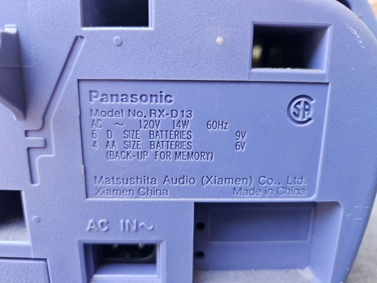 Panasonic RX-D13 CD Boombox Silver/Blue - photo 2