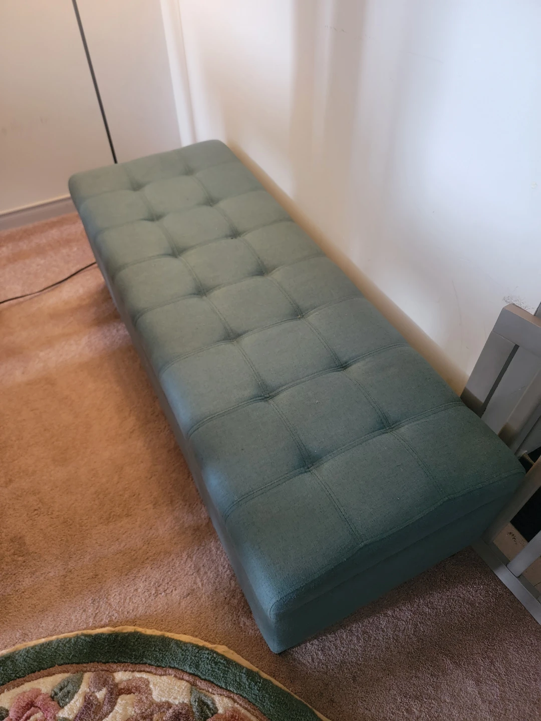 Tufted Storage Bench Ottoman - Teal
