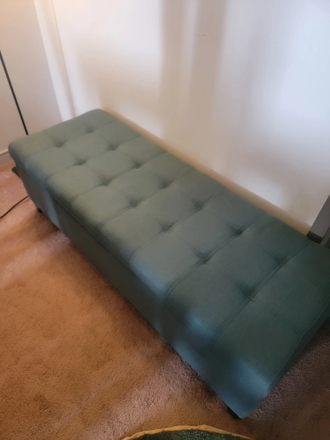 Tufted Storage Bench Ottoman - Teal - photo 2