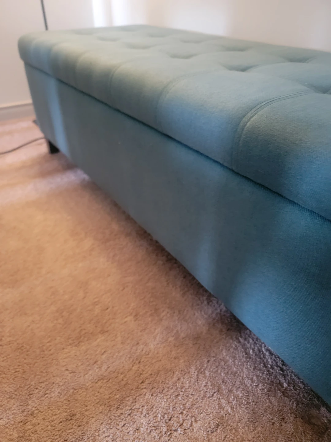 Tufted Storage Bench Ottoman - Teal - photo 3