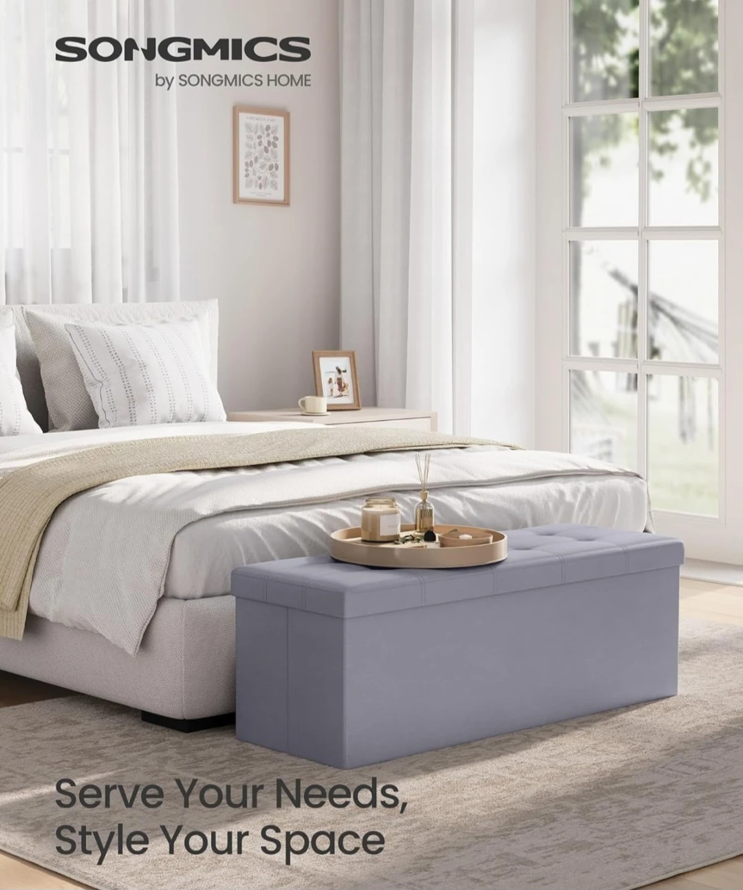 Songmics Storage Ottoman Bench - photo 3